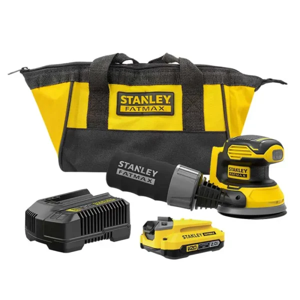 SCS220D1S KIT DE LIJADORA ORBITAL 5" STANLEY FATMAX V20