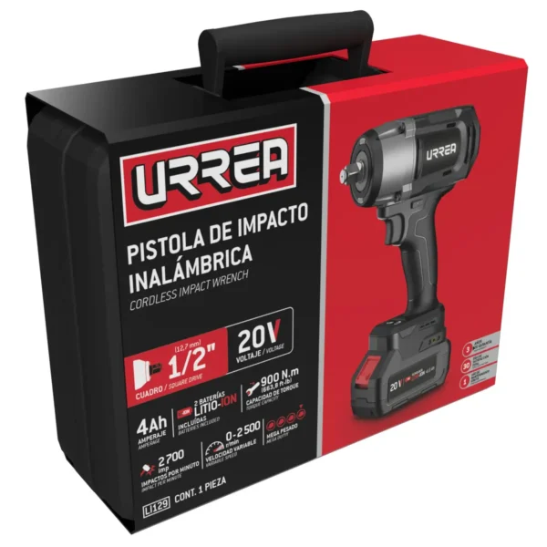 LI129 KIT DE LLAVE DE IMPACTO 1/2" 20V URREA - Image 2