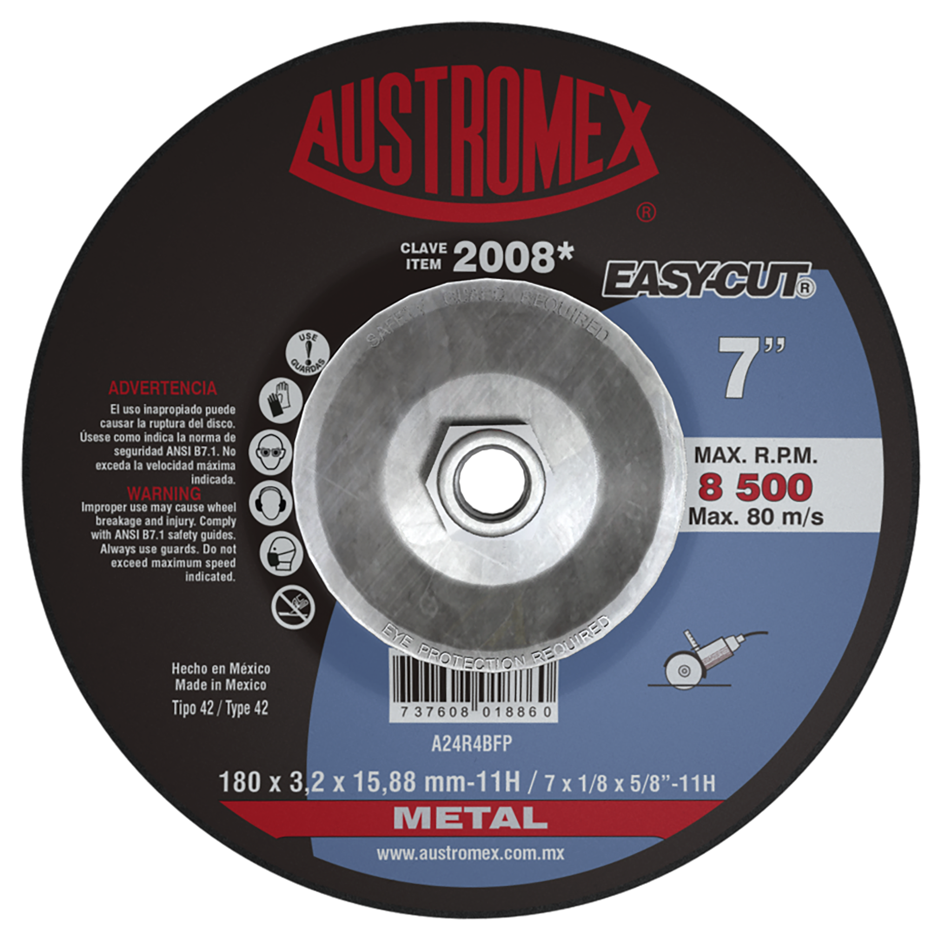 2008 DISCO CORTE Y DESBASTE 180MM AUSTROMEX