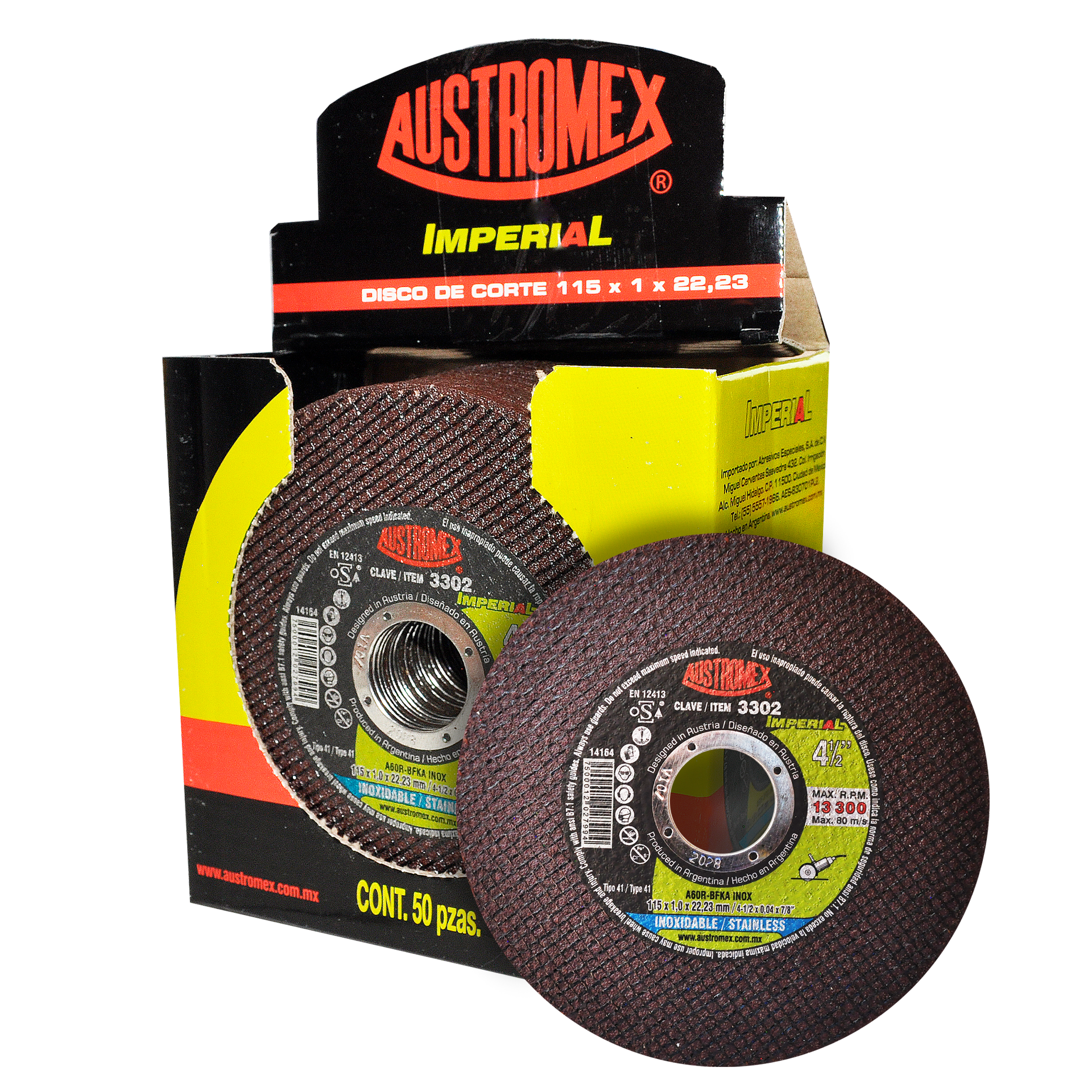 330202 DISCO DE CORTE INOX 115MM AUSTROMEX