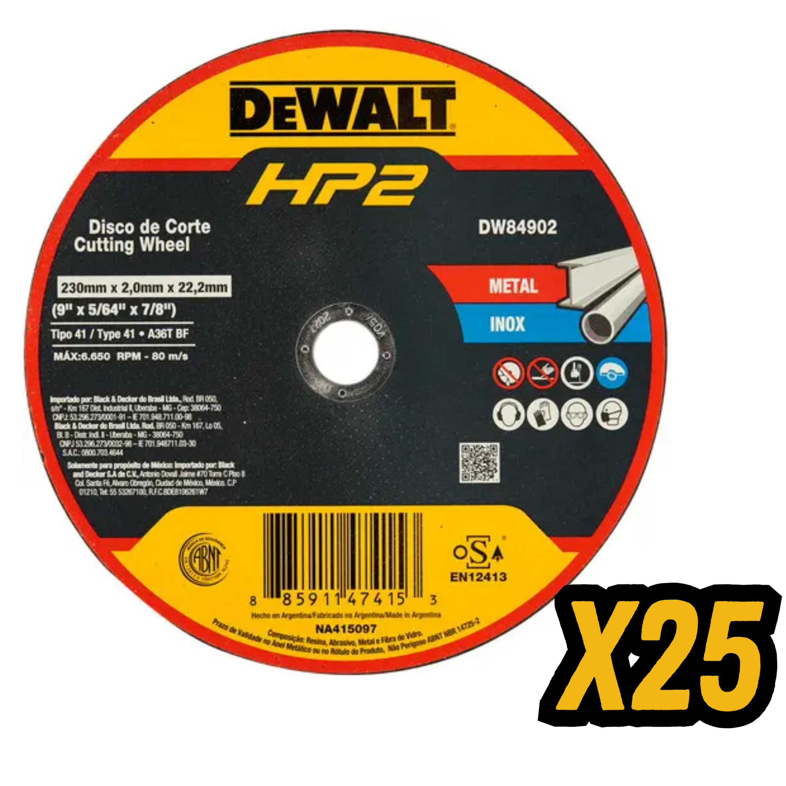 DW84902 DISCO DE CORTE 9" DEWALT 25PZ