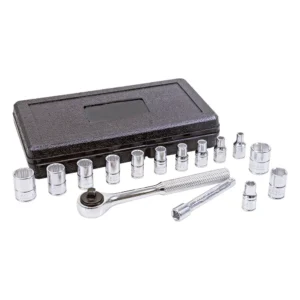 4700P JUEGO DE DADOS Y ACCESORIOS CUADRO DE 1/4" COMBINADO 6 PUNTAS MM, 15 PIEZAS URREA