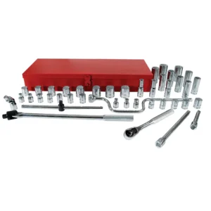 5400G JUEGO DE DADOS Y ACCESORIOS CUADRO DE 1/2" EN PULGADAS CAJA METÁLICA, 43 PIEZAS URREA