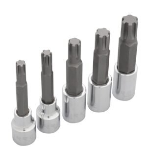 5443M5 JUEGO DE DADOS CON PUNTA RIBE CUADRO DE 1/2", EN RIEL, 5 PIEZAS URREA