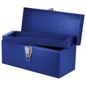 D2A CAJA PORTAHERRAMIENTAS MÉTALICA CON ASA PLÁSTICA COLOR AZUL 14" X 6" X 6" URREA