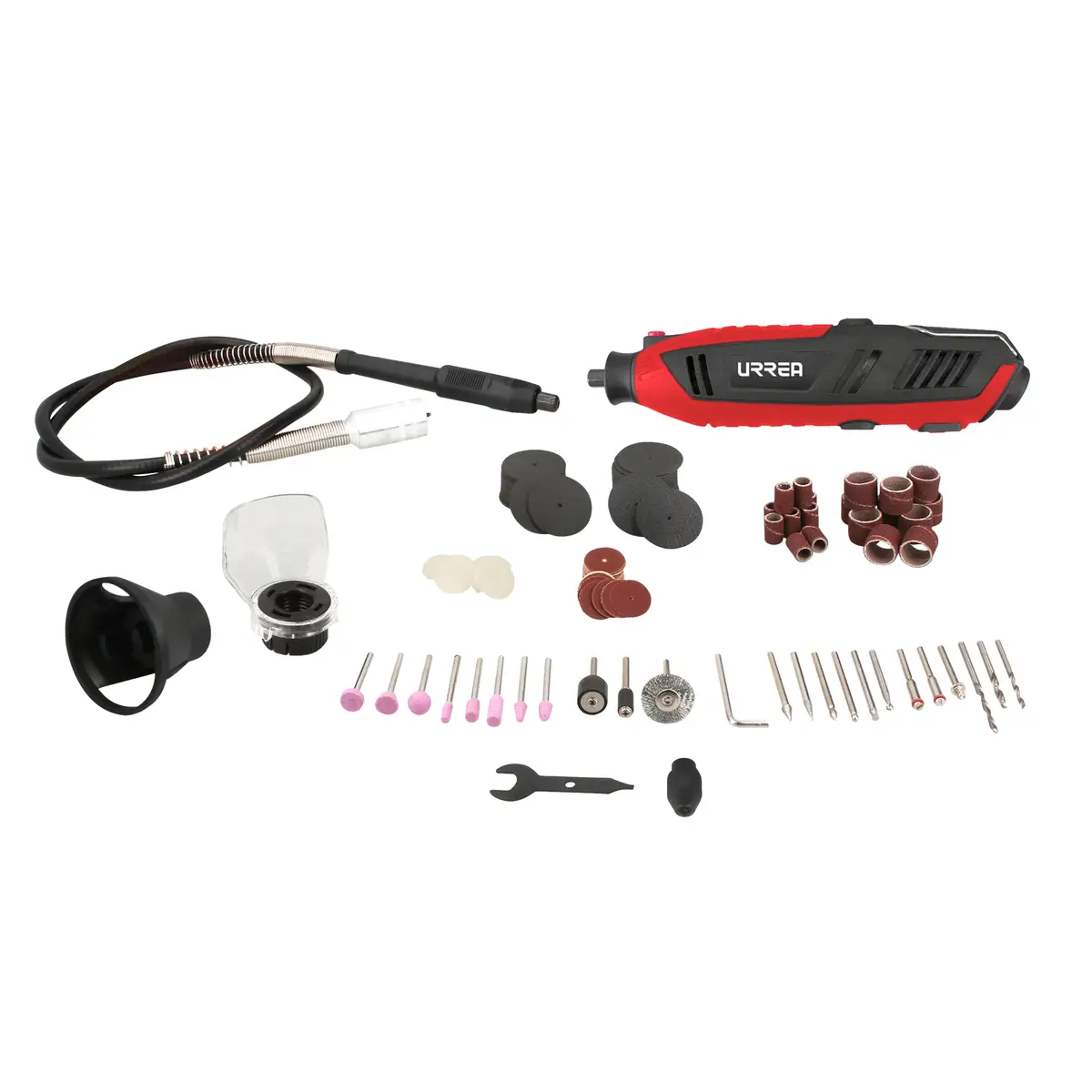 MTU818 JUEGO DE MOTO TOOL ELÉCTRICO 1/8" 200 W, 120 V, 175 PIEZAS URREA