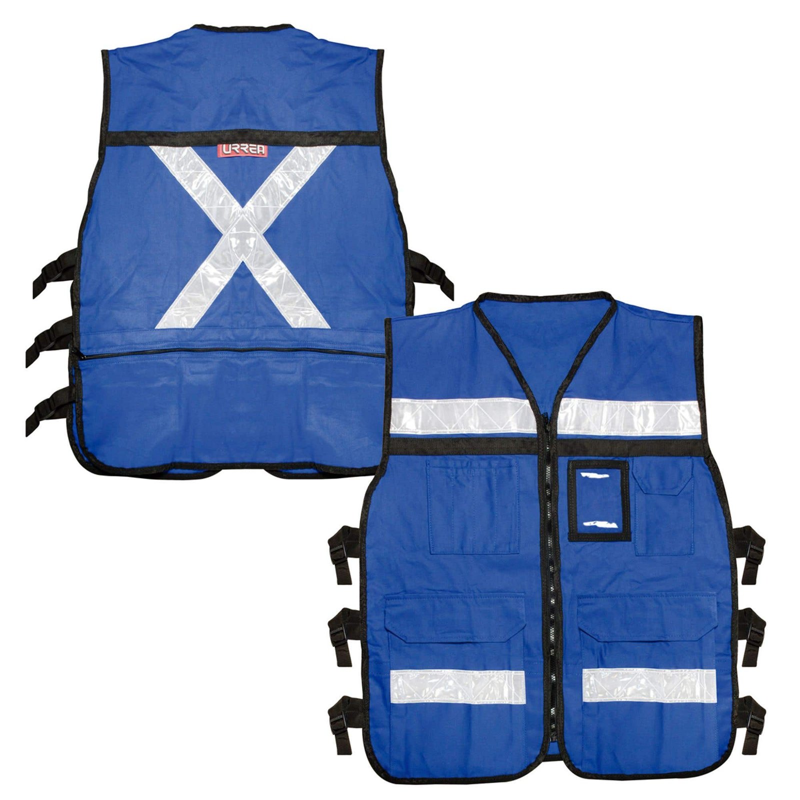 USCH44 CHALECO DE SEGURIDAD TIPO SUPERVISOR ABIERTO CON REFLEJANTE AZUL EEG URREA