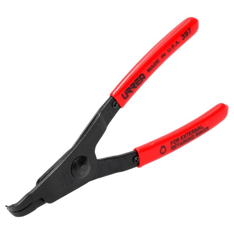 397 PINZA PARA ANILLOS DE RETENCIÓN CON MANGO RUBBER GRIP FIJAS TIPO EXTERNO ÁNGULO DE 90° URREA